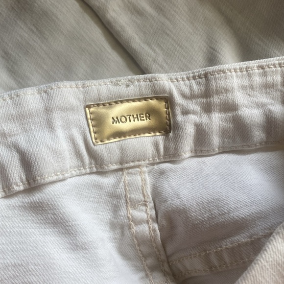 MOTHER THE LOOKER ANKLE FRAY IN WHIPPING THE CREAM HIGH RISE SKINNIES W/FRAY HEM - Picture 9 of 14